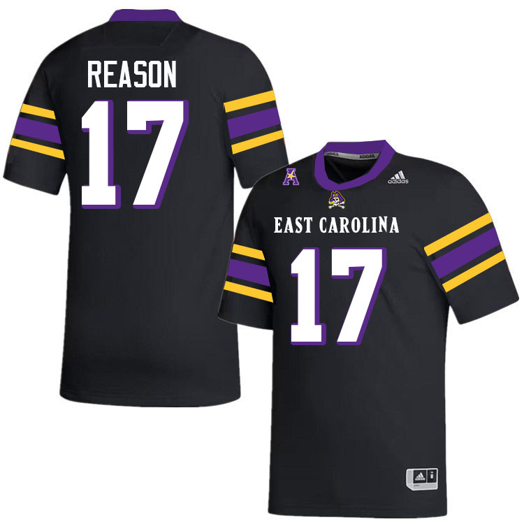 #17 Rasheed Reason East Carolina Pirates College Football Jersey Stitched-Black